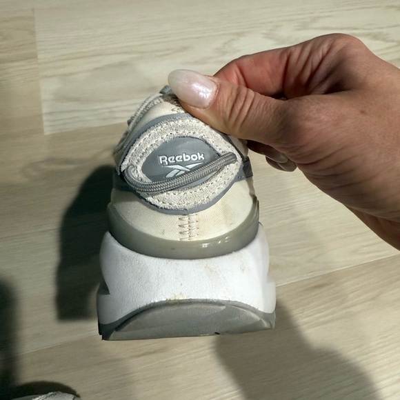 Reebok Beige and White Suede-Trim Low Top Sneakers - Picture 5 of 10